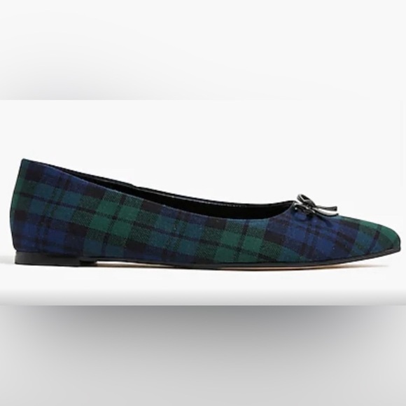 J Crew Black Watch Plaid Pointed
Toe Bow Flats - Picture 2 of 6